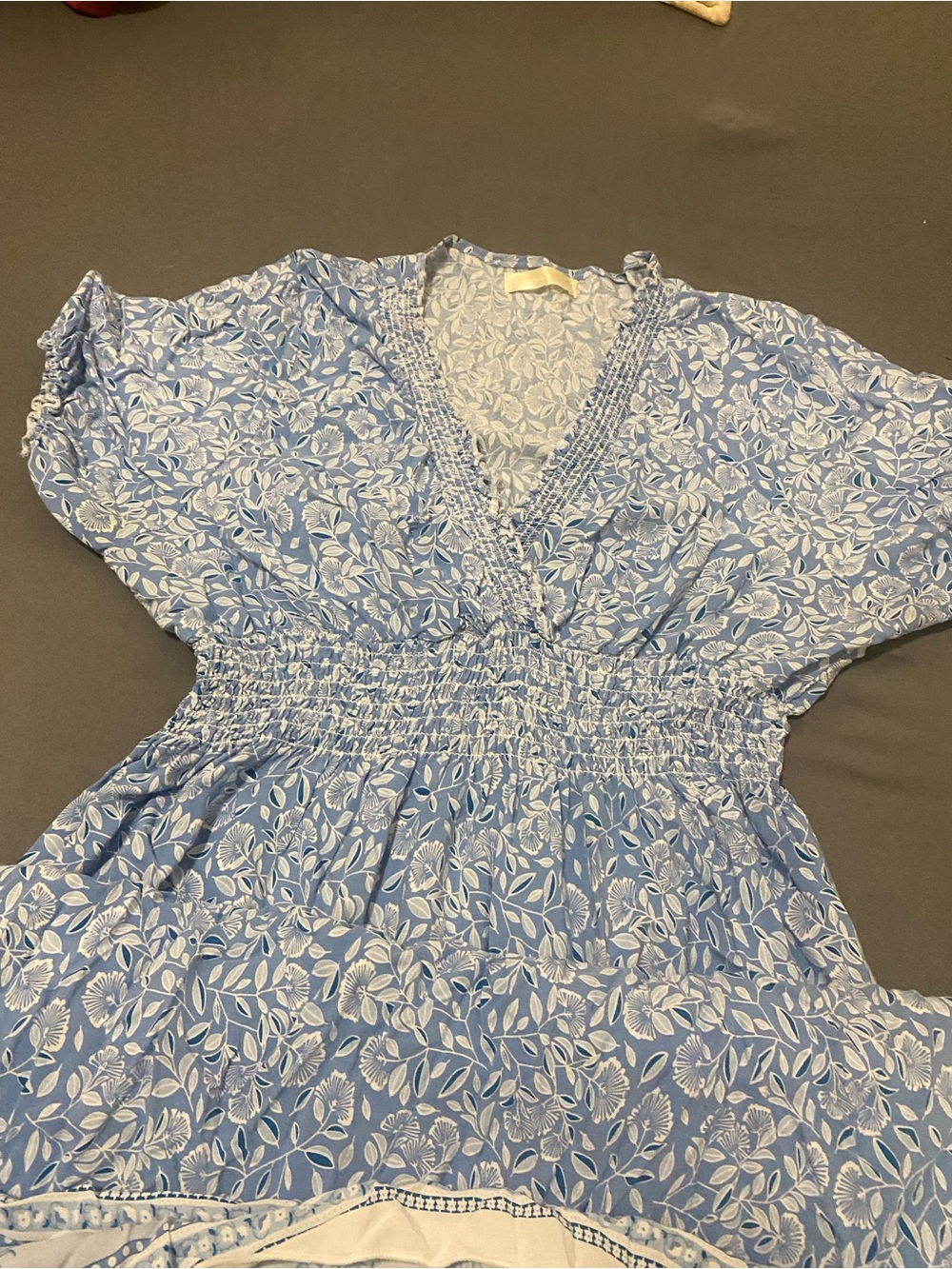 Reverse Blue and White Floral Maxi Dress